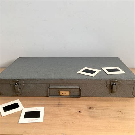 vintage tokyo video cam metal storage box carry case|35mm Slide Storage Box for sale .